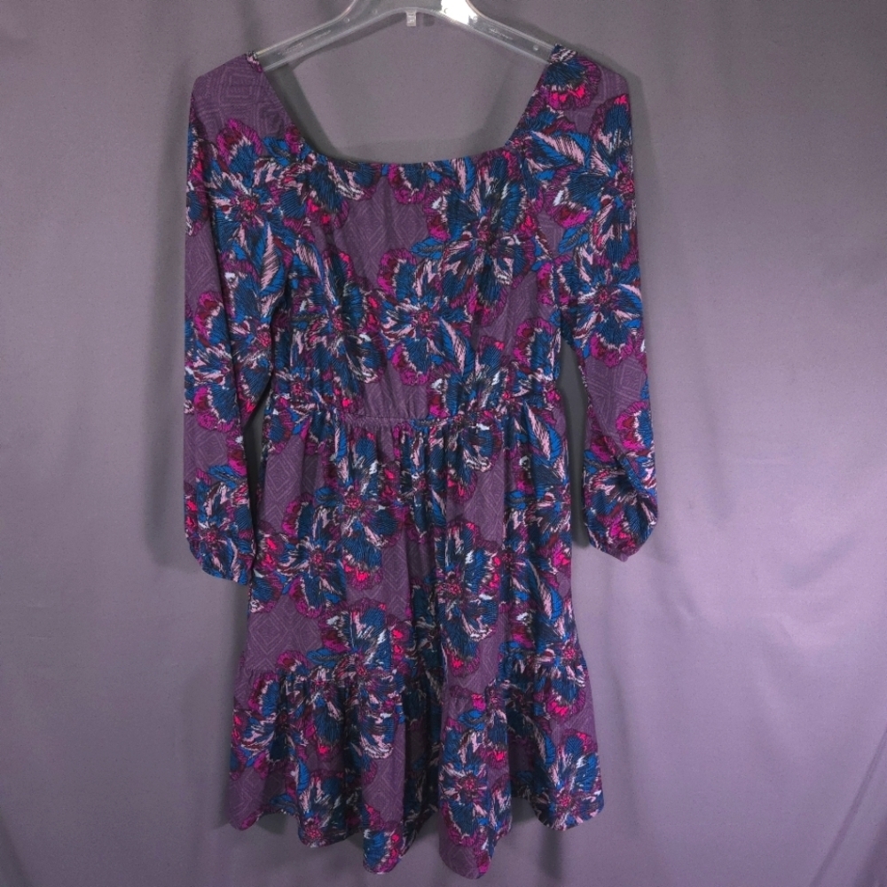 NWT Lane Bryant Fantasy Floral  Square-Neck‎ Tiered Fit & Flare Dress Size 14/16